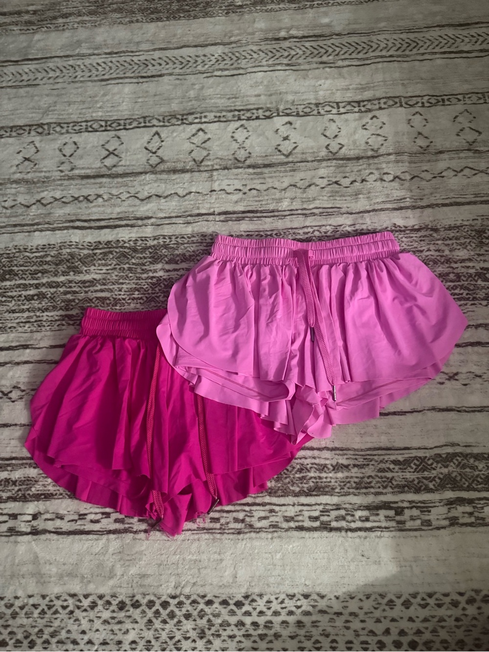 Amazon Women’s Athletic Ruffle Shorts - Hot Pink & Light Pink